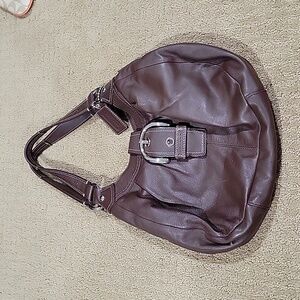 Brown Leather Coach Shoulder Bag
